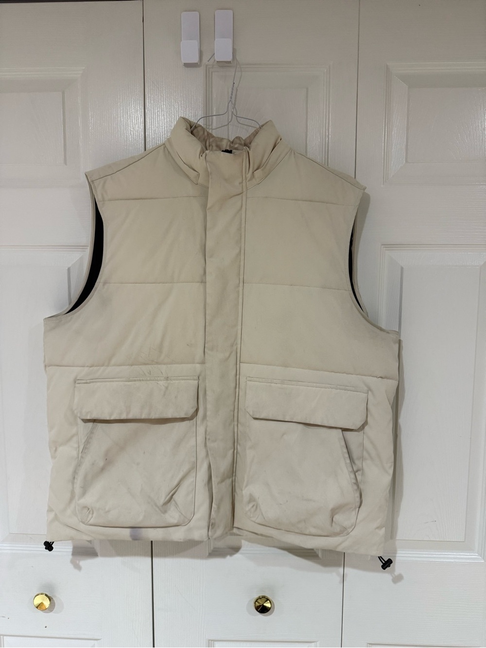 Zara Cream Quilted Puffer Vest - Sleeveless Insulated Jacket